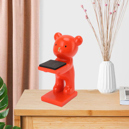 Bear Watch Stand Handcrafted Three Dimensional Modern Style Resin Watch Display Stand for Home Office Orange V1294-YM3117220223015-0421