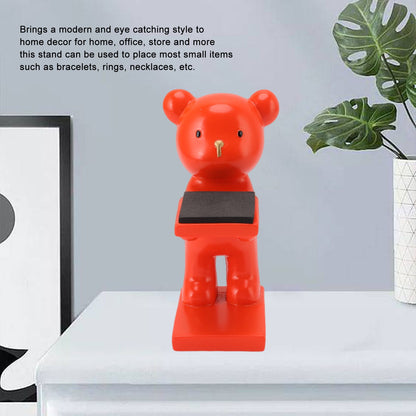 Bear Watch Stand Handcrafted Three Dimensional Modern Style Resin Watch Display Stand for Home Office Orange V1294-YM3117220223015-0421