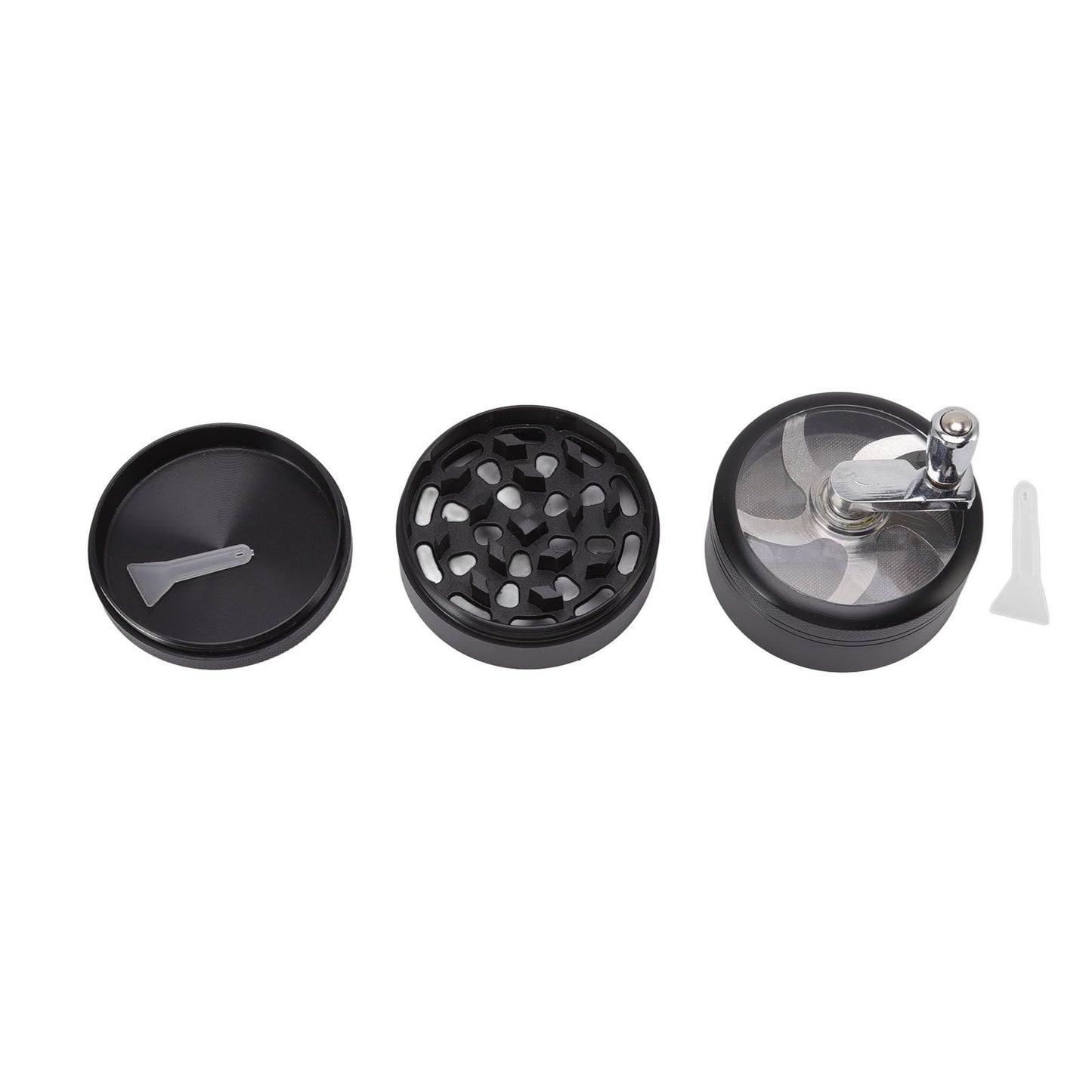 4 Layers Hand Crank Spices Grinder Zinc Alloy 60mm Manual Spice Grinder with Filter V1294-YM3117220223411-0421