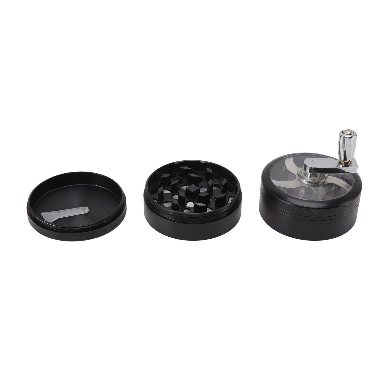 4 Layers Hand Crank Spices Grinder Zinc Alloy 60mm Manual Spice Grinder with Filter V1294-YM3117220223411-0421