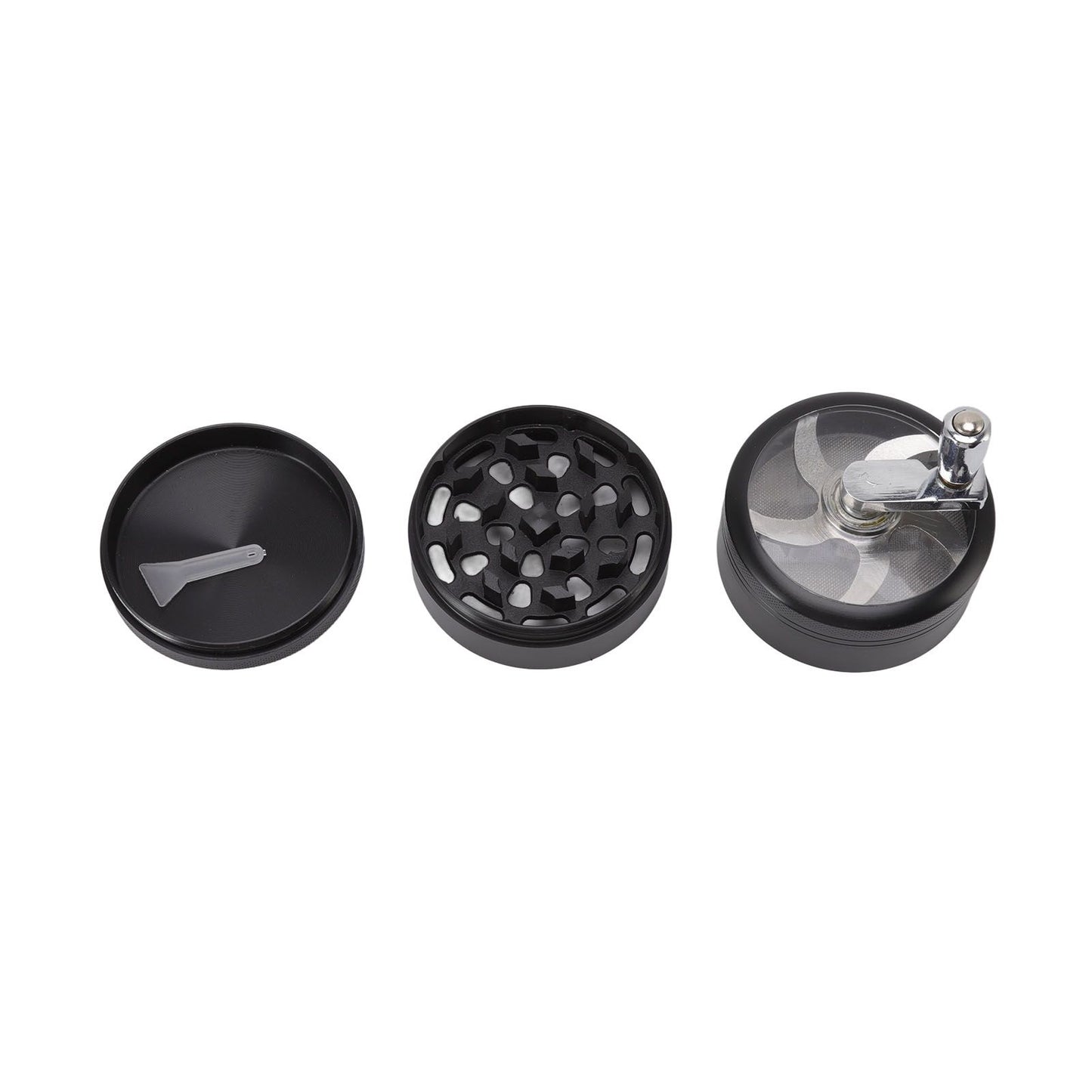 4 Layers Hand Crank Spices Grinder Zinc Alloy 60mm Manual Spice Grinder with Filter V1294-YM3117220223411-0421