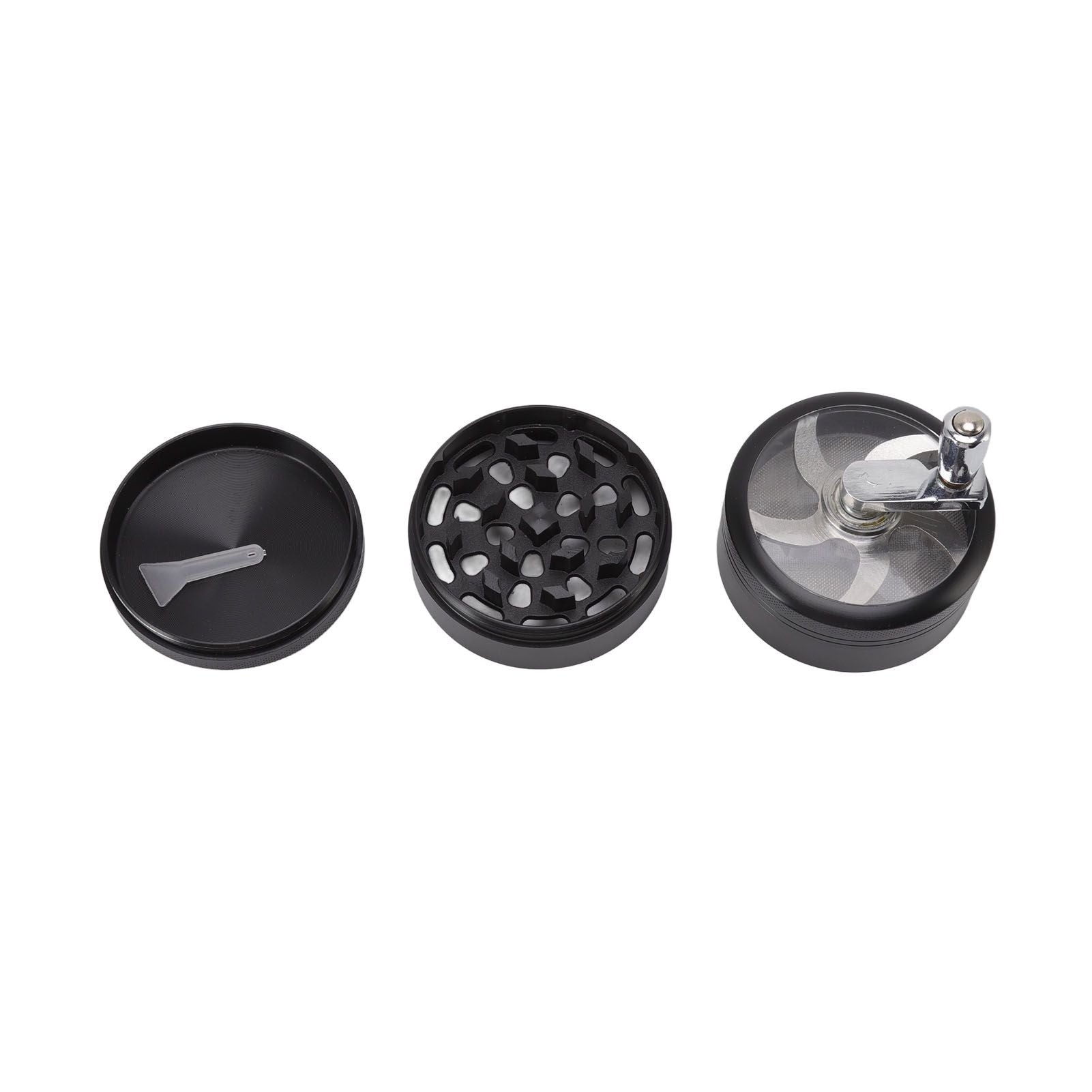 4 Layers Hand Crank Spices Grinder Zinc Alloy 60mm Manual Spice Grinder with Filter V1294-YM3117220223411-0421
