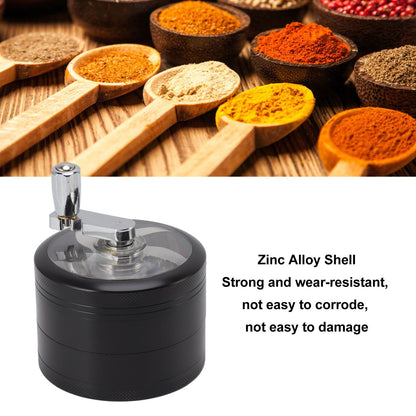 4 Layers Hand Crank Spices Grinder Zinc Alloy 60mm Manual Spice Grinder with Filter V1294-YM3117220223411-0421