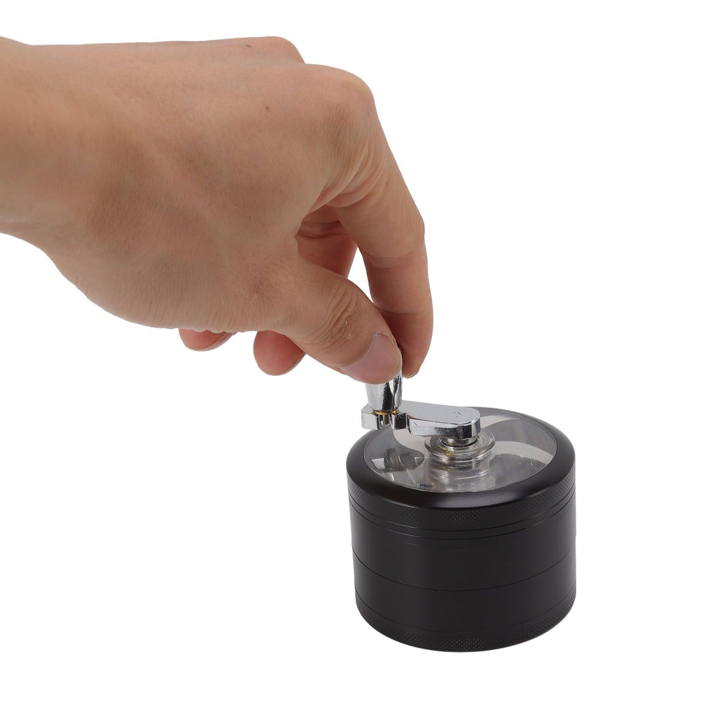 4 Layers Hand Crank Spices Grinder Zinc Alloy 60mm Manual Spice Grinder with Filter V1294-YM3117220223411-0421