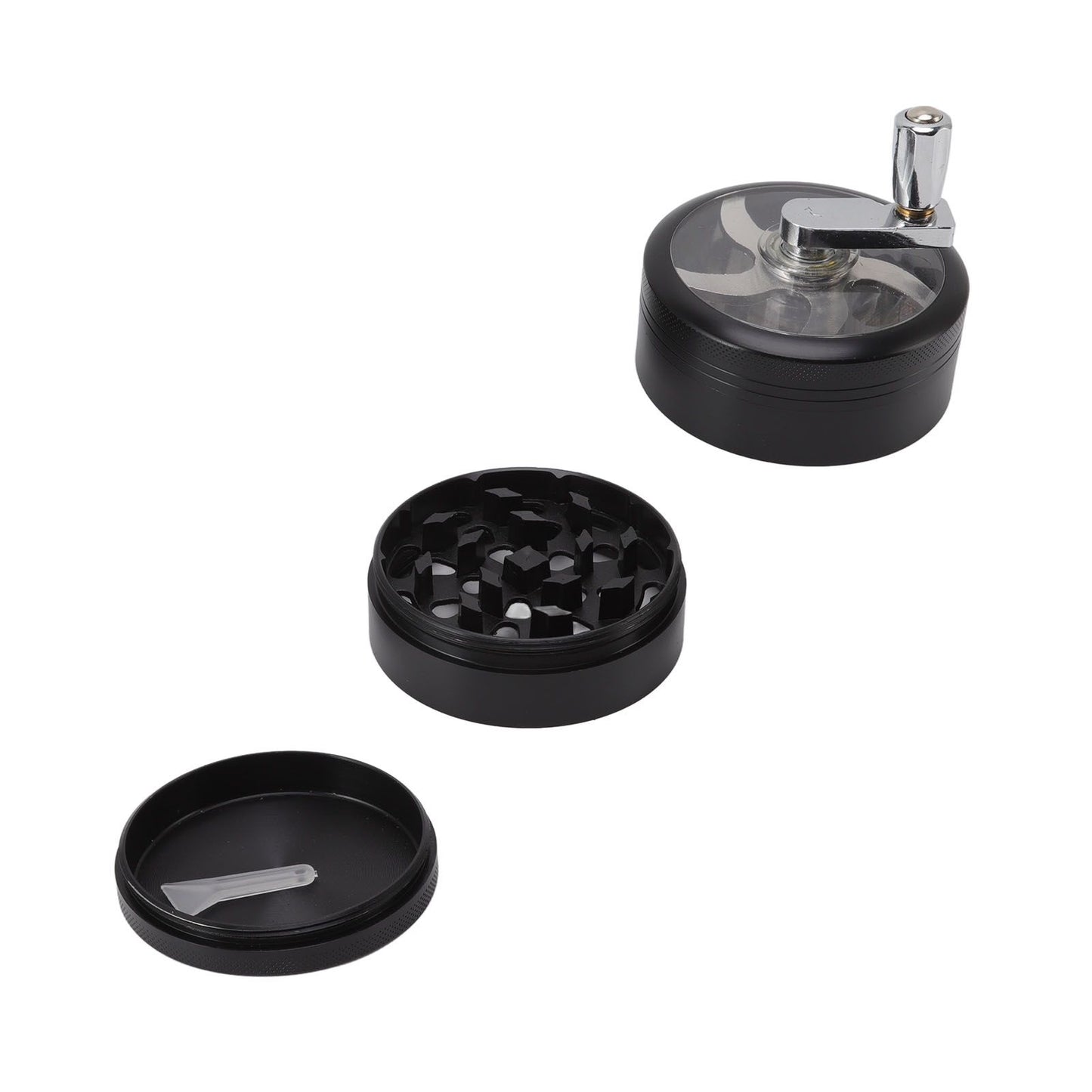 4 Layers Hand Crank Spices Grinder Zinc Alloy 60mm Manual Spice Grinder with Filter V1294-YM3117220223411-0421