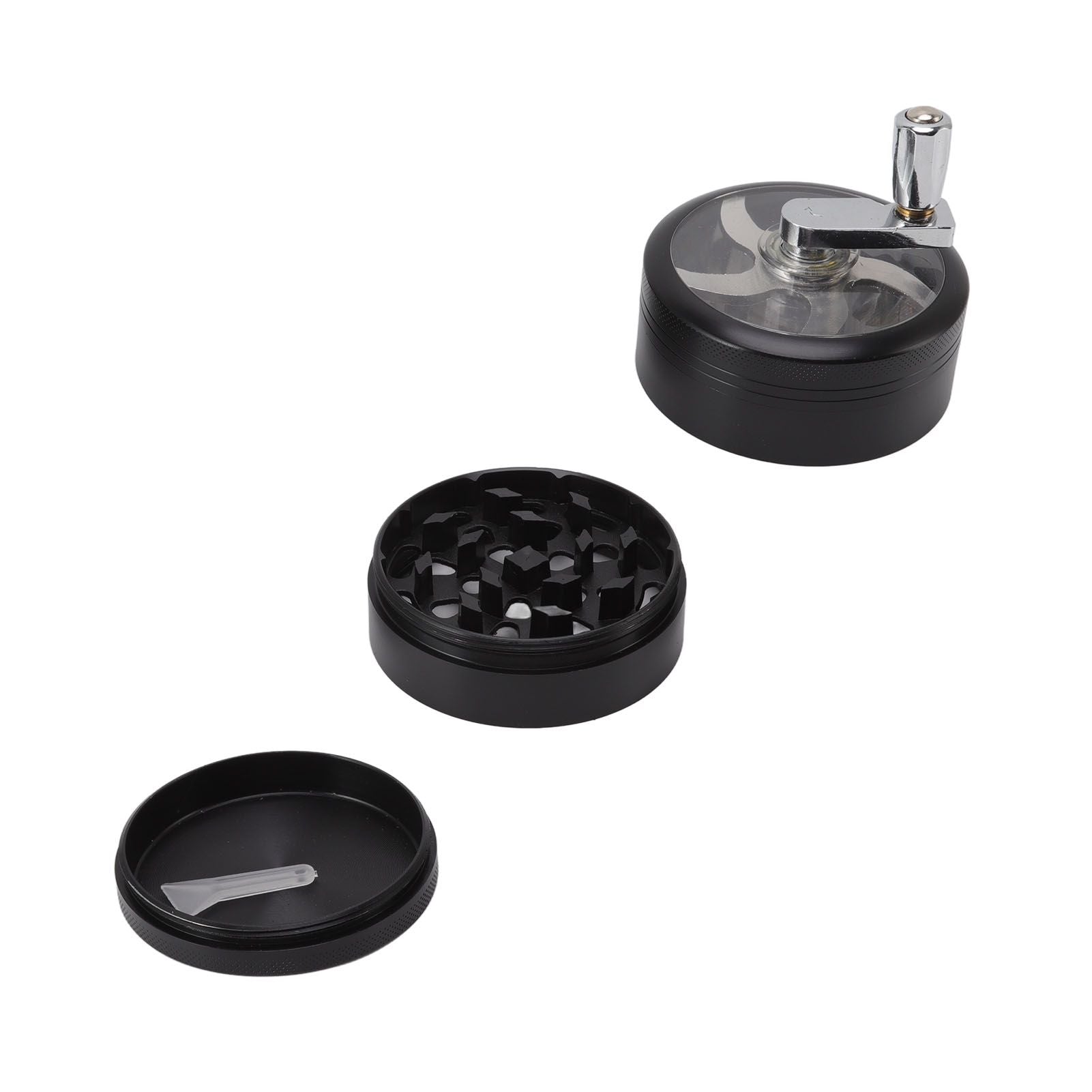4 Layers Hand Crank Spices Grinder Zinc Alloy 60mm Manual Spice Grinder with Filter V1294-YM3117220223411-0421
