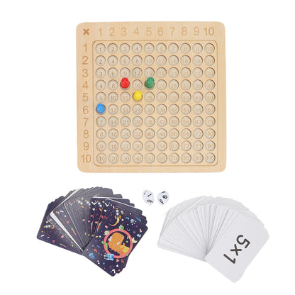 Math Multiplication Board Children Montessori Counting Educational Toys Wooden Multiplication Table Board Game V1294-YM3117220223911-0421