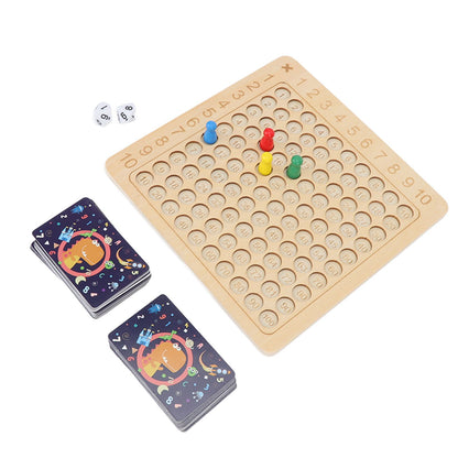 Math Multiplication Board Children Montessori Counting Educational Toys Wooden Multiplication Table Board Game V1294-YM3117220223911-0421