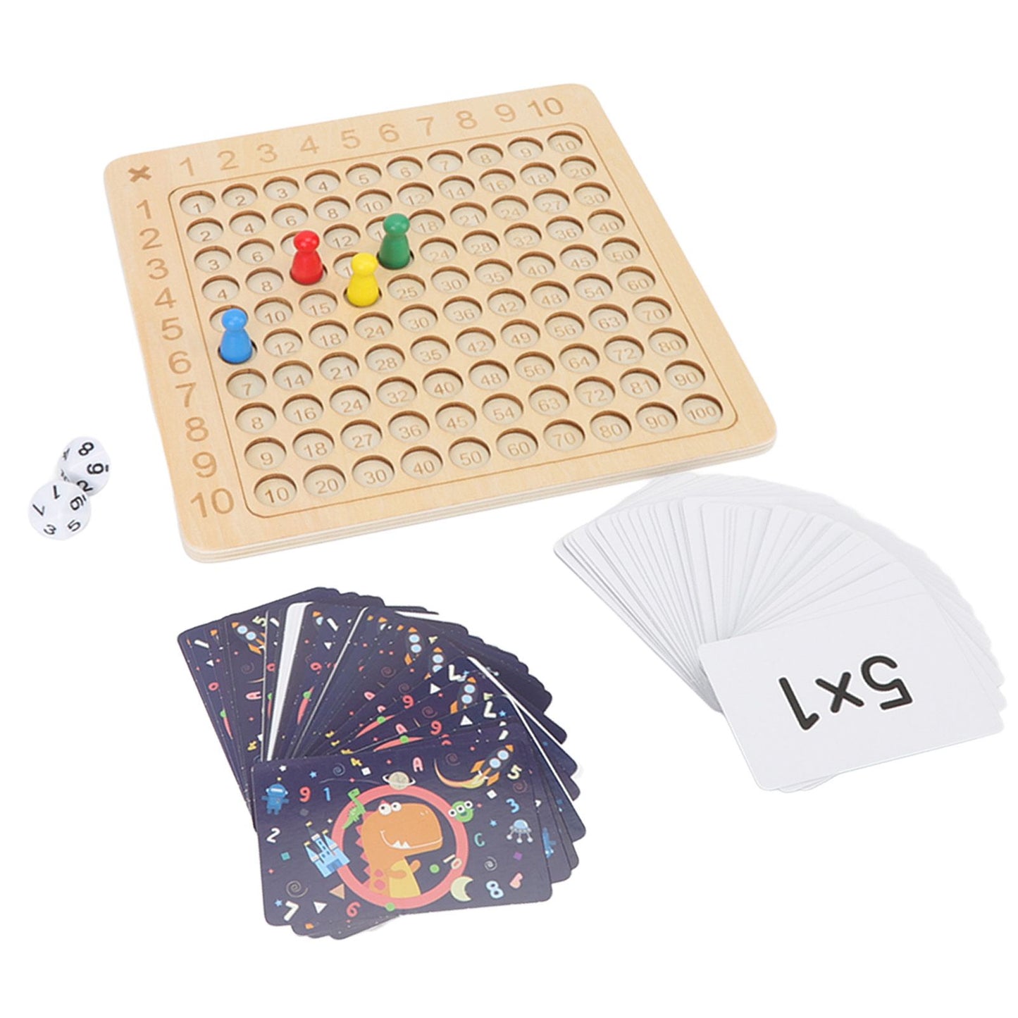 Math Multiplication Board Children Montessori Counting Educational Toys Wooden Multiplication Table Board Game V1294-YM3117220223911-0421