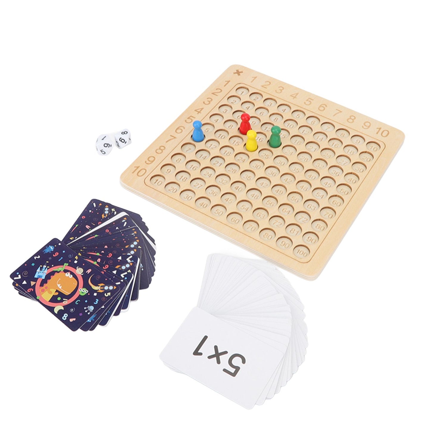 Math Multiplication Board Children Montessori Counting Educational Toys Wooden Multiplication Table Board Game V1294-YM3117220223911-0421