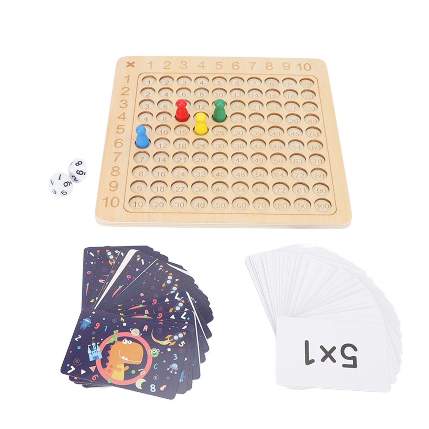 Math Multiplication Board Children Montessori Counting Educational Toys Wooden Multiplication Table Board Game V1294-YM3117220223911-0421