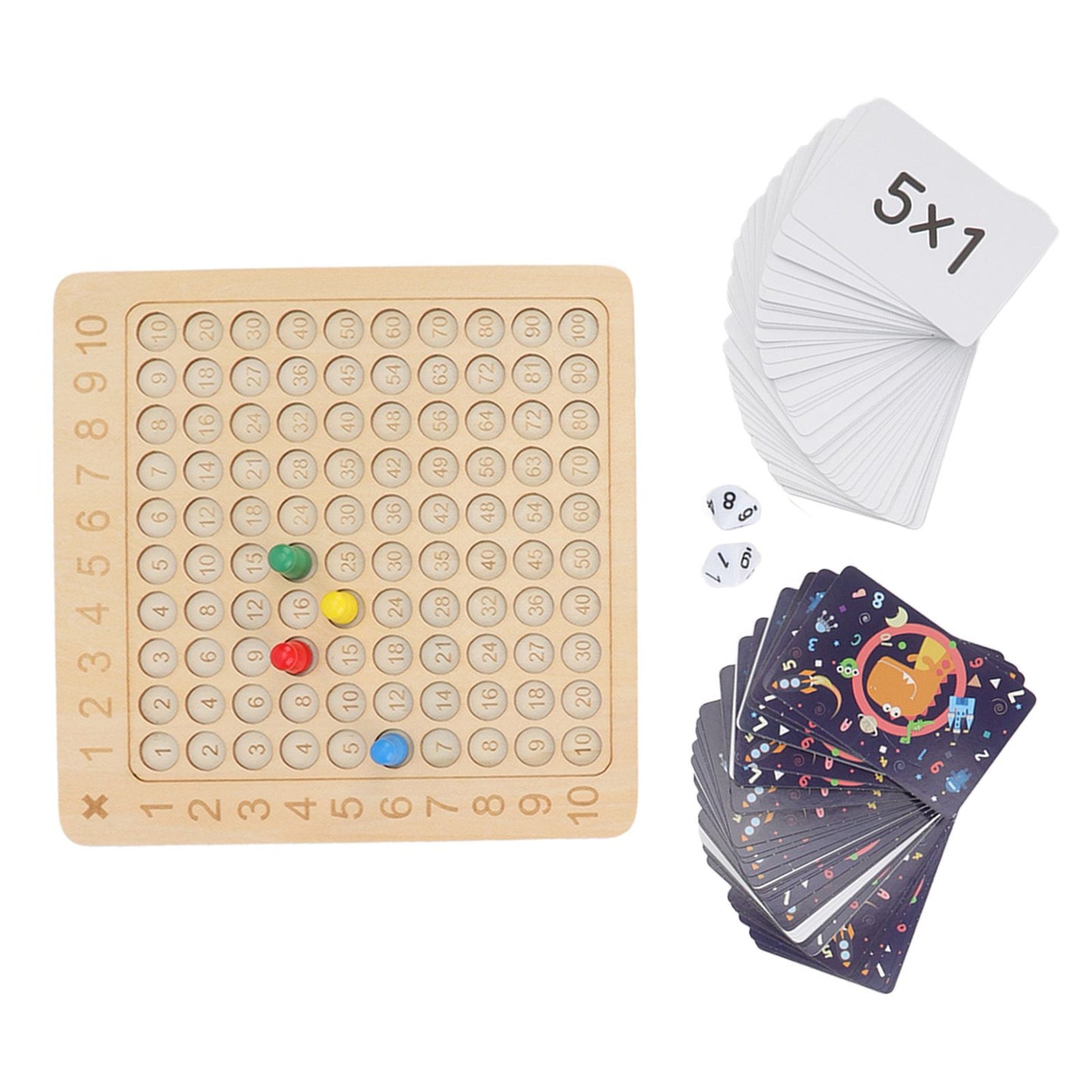 Math Multiplication Board Children Montessori Counting Educational Toys Wooden Multiplication Table Board Game V1294-YM3117220223911-0421