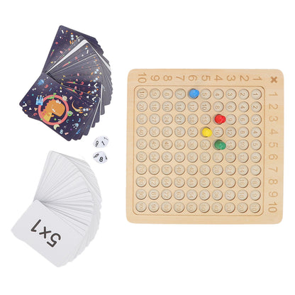 Math Multiplication Board Children Montessori Counting Educational Toys Wooden Multiplication Table Board Game V1294-YM3117220223911-0421