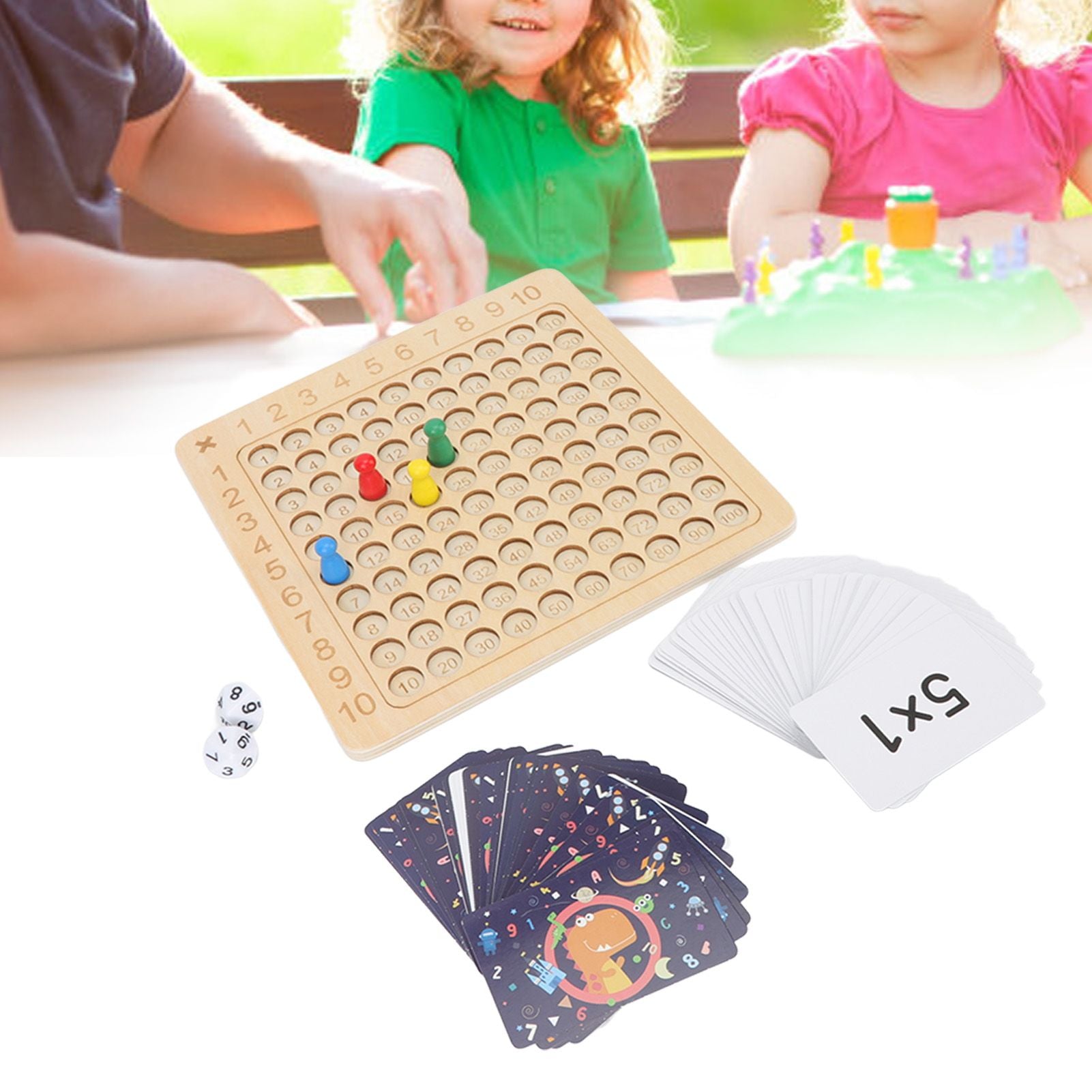 Math Multiplication Board Children Montessori Counting Educational Toys Wooden Multiplication Table Board Game V1294-YM3117220223911-0421