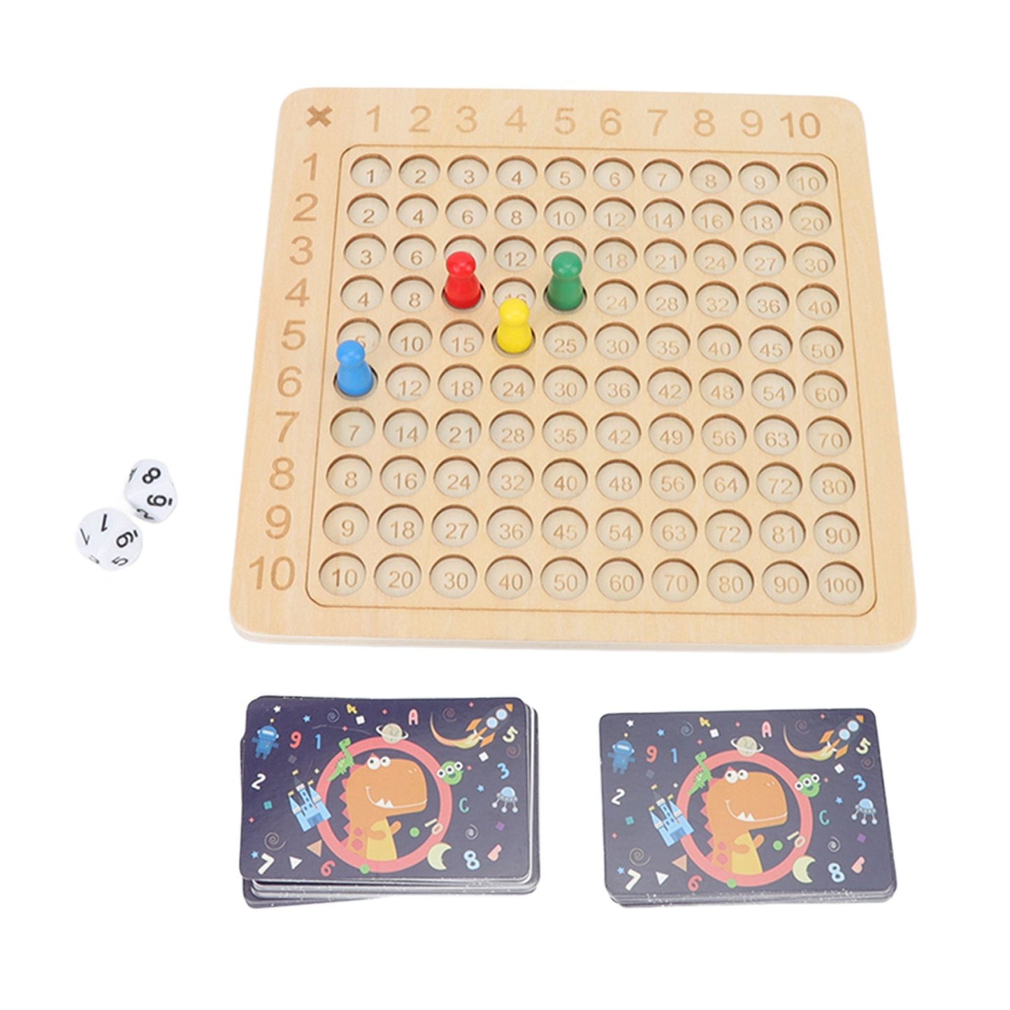 Math Multiplication Board Children Montessori Counting Educational Toys Wooden Multiplication Table Board Game V1294-YM3117220223911-0421