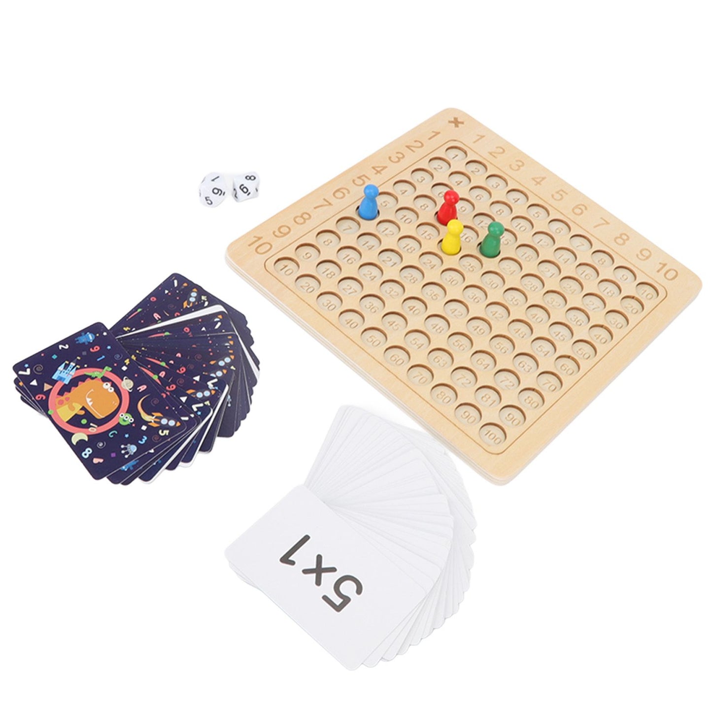 Math Multiplication Board Children Montessori Counting Educational Toys Wooden Multiplication Table Board Game V1294-YM3117220223911-0421