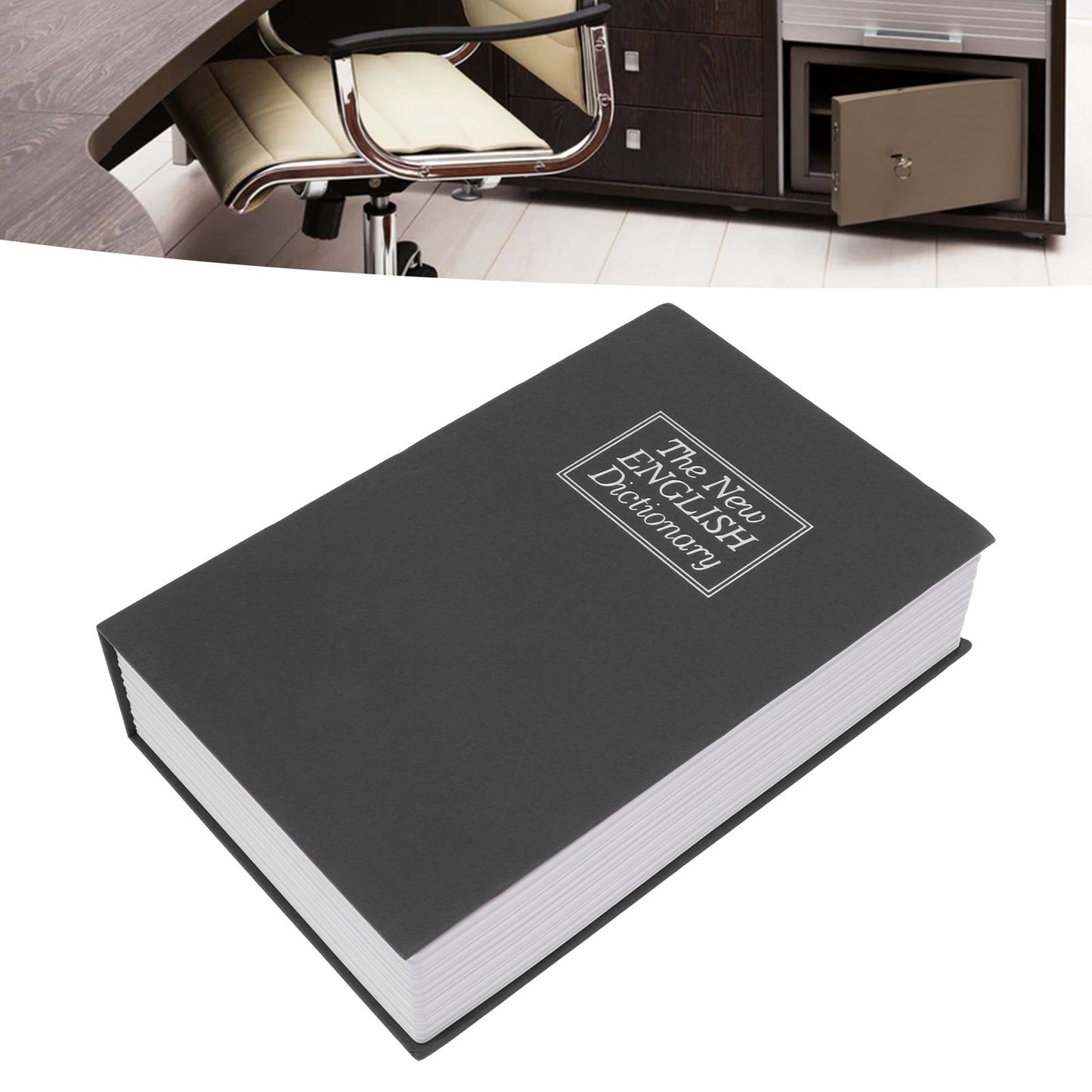 Book Safe Simulation Book Safe Box Portable Money Storing Box with Lock Key for Birthday Gift Black V1294-YM3117220224011-0421