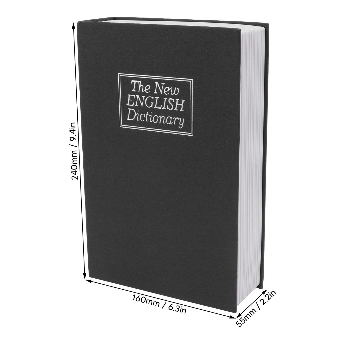 Book Safe Simulation Book Safe Box Portable Money Storing Box with Lock Key for Birthday Gift Black V1294-YM3117220224011-0421