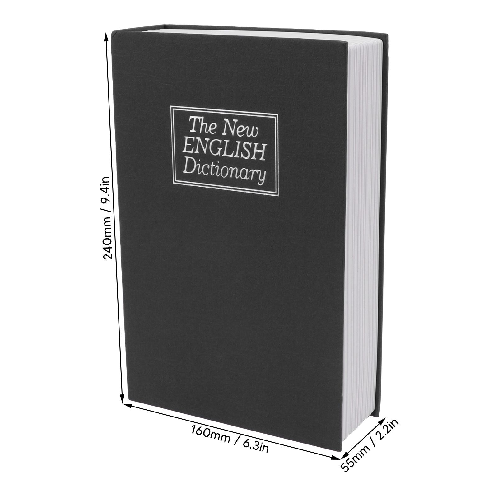 Book Safe Simulation Book Safe Box Portable Money Storing Box with Lock Key for Birthday Gift Black V1294-YM3117220224011-0421
