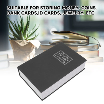 Book Safe Simulation Book Safe Box Portable Money Storing Box with Lock Key for Birthday Gift Black V1294-YM3117220224011-0421