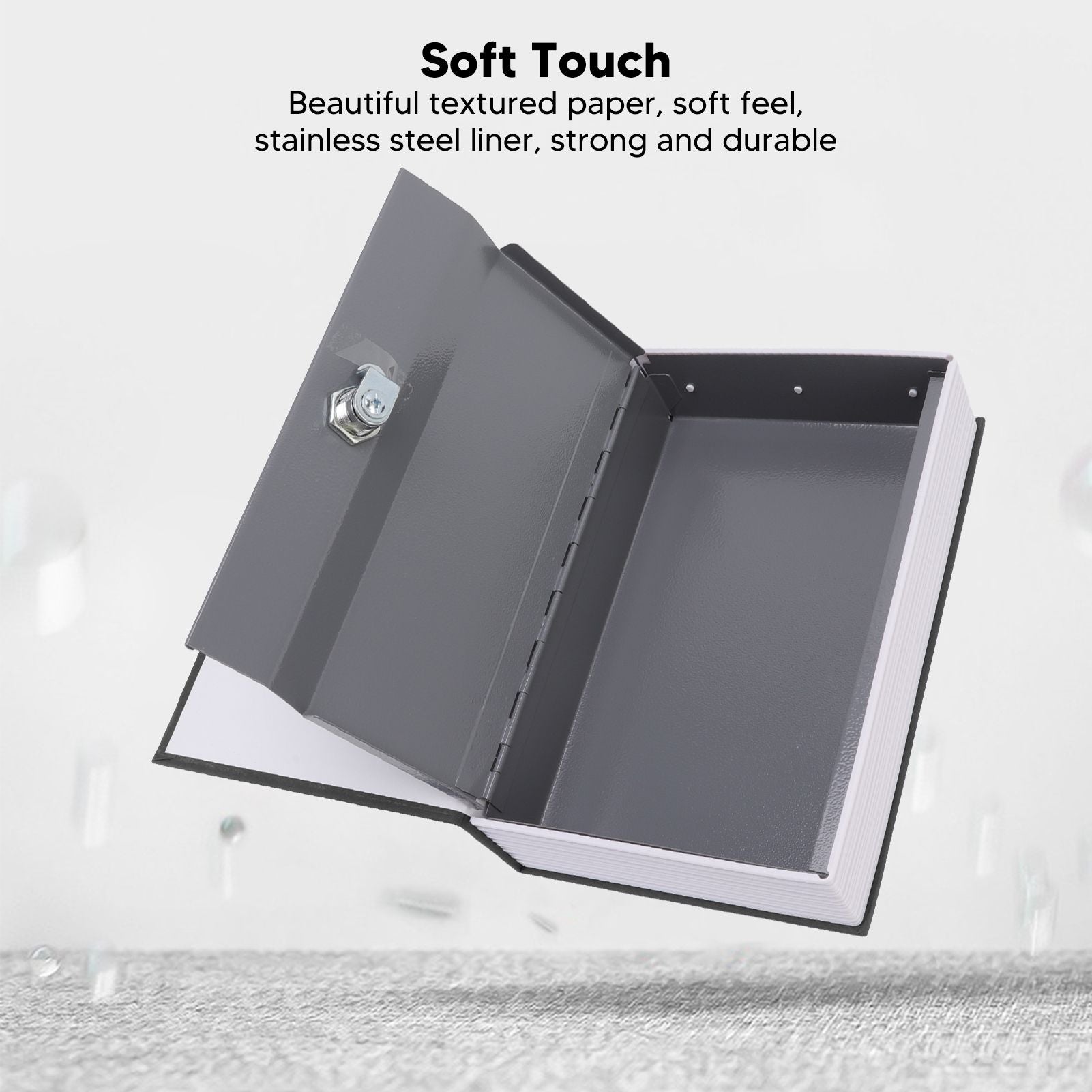 Book Safe Simulation Book Safe Box Portable Money Storing Box with Lock Key for Birthday Gift Black V1294-YM3117220224011-0421
