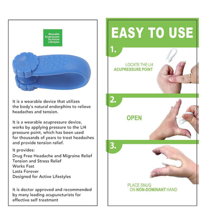 8PCS Hand Pressure Point Tool Plastic Hand Acupressure Clip for Between Thumb and Index Migraine Headache V1294-YM3117220224312-0421