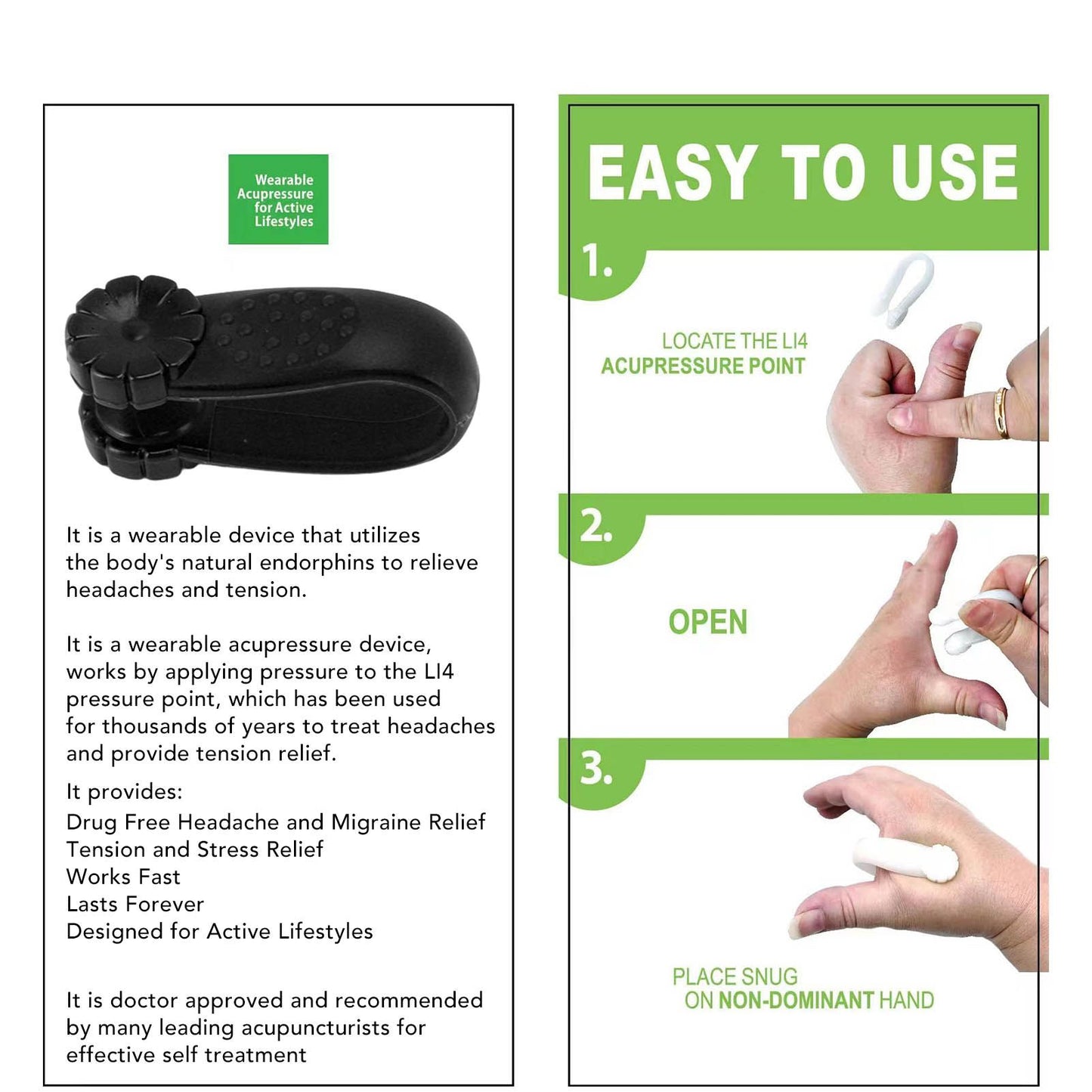 8PCS Hand Pressure Point Tool Plastic Hand Acupressure Clip for Between Thumb and Index Migraine Headache V1294-YM3117220224313-0421