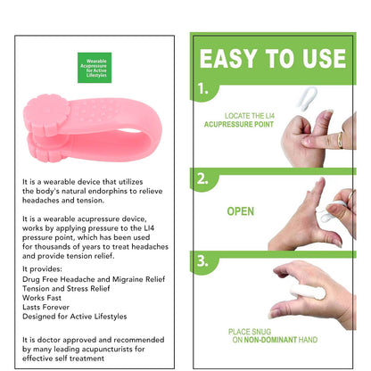 8PCS Hand Pressure Point Tool Plastic Hand Acupressure Clip for Between Thumb and Index Migraine Headache V1294-YM3117220224314-0421
