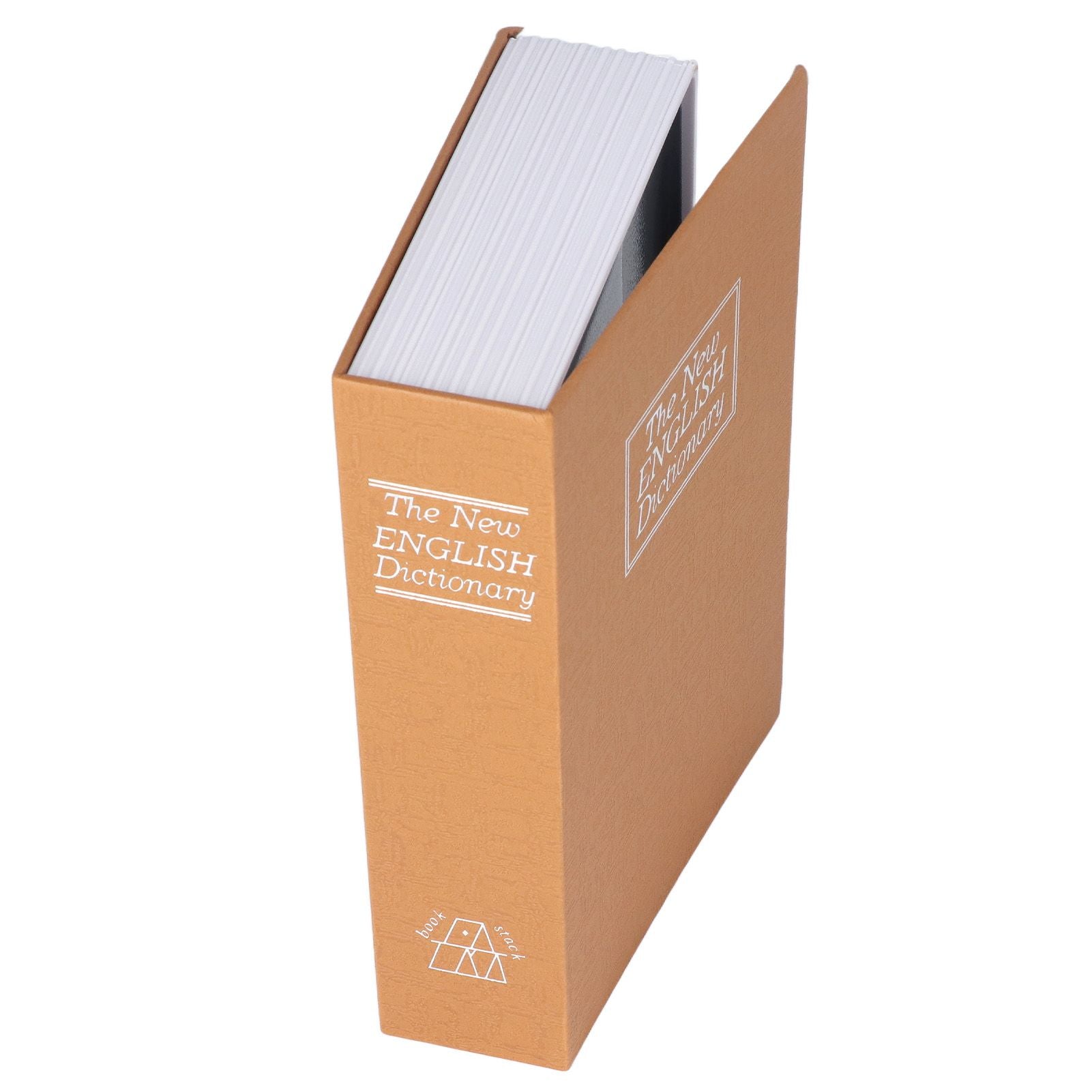 Book Safe Case Simulation Portable Safe Storage Box with Combination Lock for Bank Cards Jewelry Money Brown V1294-YM3117220224611-0421