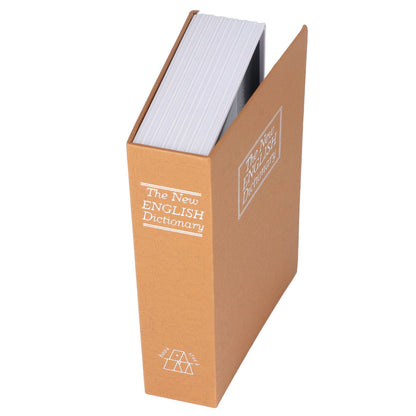 Book Safe Case Simulation Portable Safe Storage Box with Combination Lock for Bank Cards Jewelry Money Brown V1294-YM3117220224611-0421