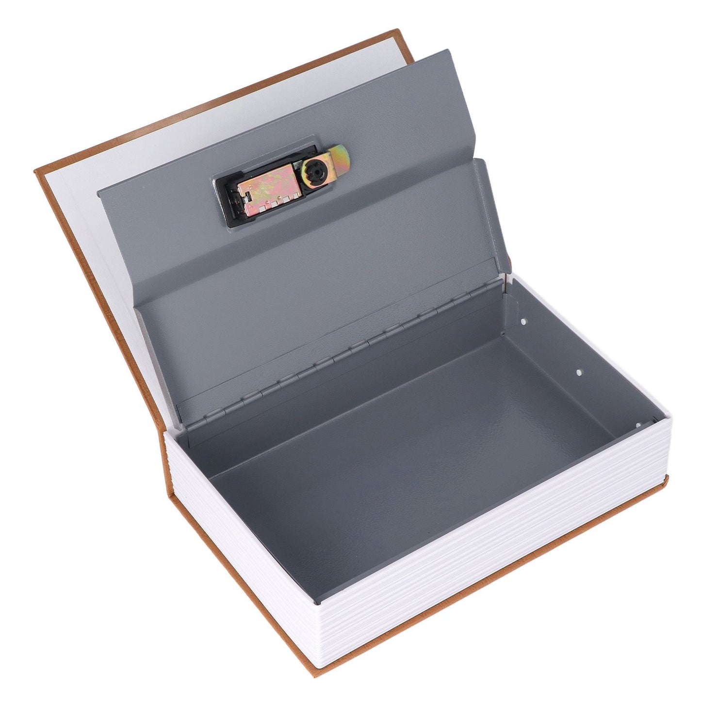 Book Safe Case Simulation Portable Safe Storage Box with Combination Lock for Bank Cards Jewelry Money Brown V1294-YM3117220224611-0421