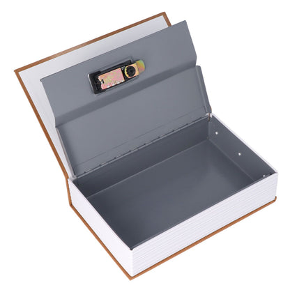 Book Safe Case Simulation Portable Safe Storage Box with Combination Lock for Bank Cards Jewelry Money Brown V1294-YM3117220224611-0421