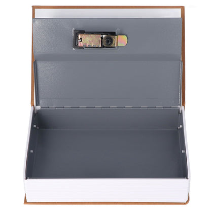 Book Safe Case Simulation Portable Safe Storage Box with Combination Lock for Bank Cards Jewelry Money Brown V1294-YM3117220224611-0421