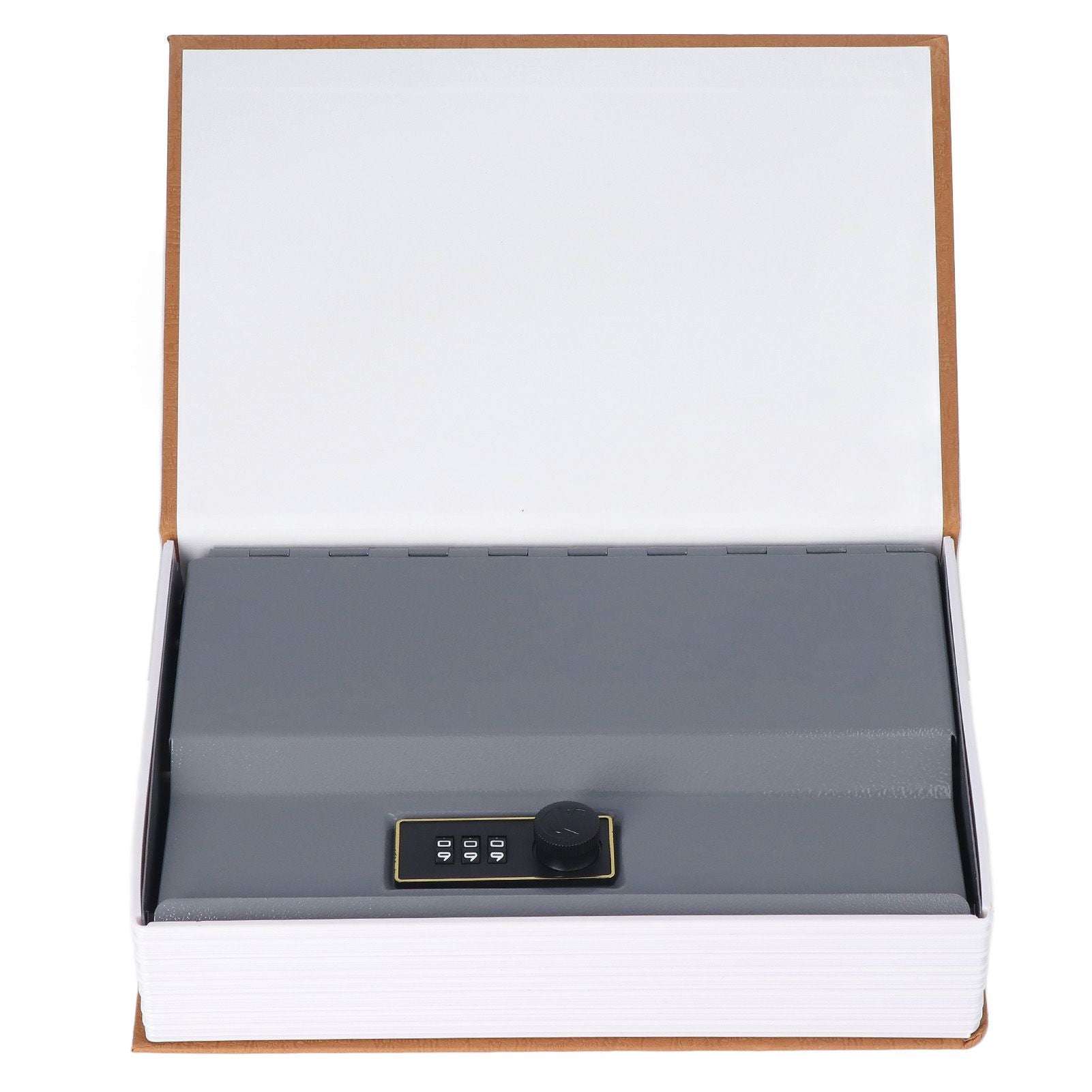 Book Safe Case Simulation Portable Safe Storage Box with Combination Lock for Bank Cards Jewelry Money Brown V1294-YM3117220224611-0421