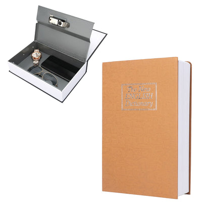 Book Safe Case Simulation Portable Safe Storage Box with Combination Lock for Bank Cards Jewelry Money Brown V1294-YM3117220224611-0421