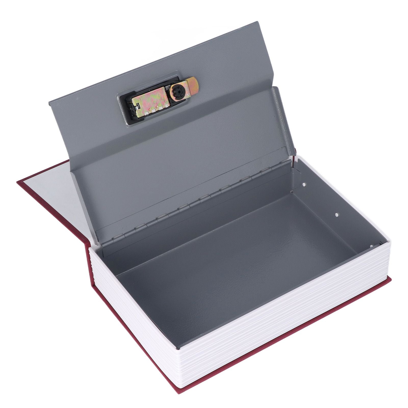 Book Safe Case Simulation Portable Safe Storage Box with Combination Lock for Bank Cards Jewelry Money Red V1294-YM3117220224612-0421