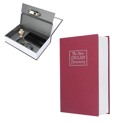Book Safe Case Simulation Portable Safe Storage Box with Combination Lock for Bank Cards Jewelry Money Red V1294-YM3117220224612-0421