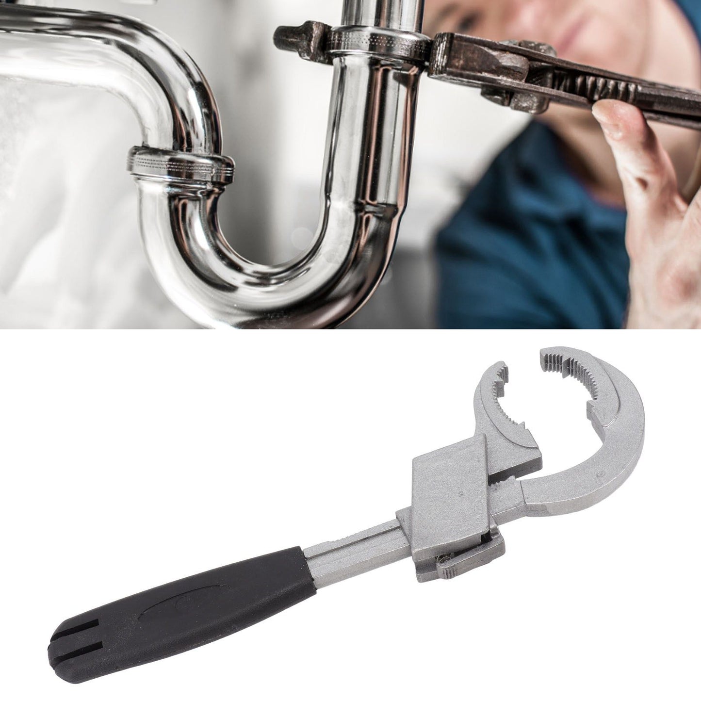 Universal Adjustable Wrench Multifunctional Aluminum Alloy Bathroom Wrench Repair Tool for Sink V1294-YM3117220224811-0421
