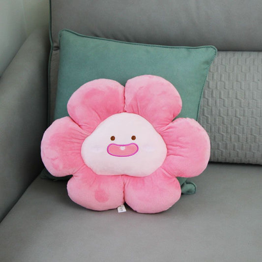 Flower Throw Seating Cushion Multipurpose Padded Soft Cute Flower Nap Throw Pillow for Home Office Peach V1294-YM3117220225411-0421