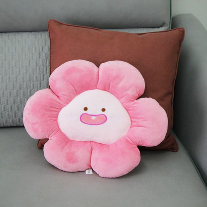 Flower Throw Seating Cushion Multipurpose Padded Soft Cute Flower Nap Throw Pillow for Home Office Peach V1294-YM3117220225411-0421