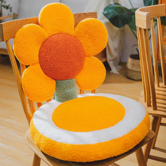 Chair Cushion Office Seats Backrest Cushion Cartoon Shape Seats Cushion Home Decoration Sun Flower Yellow Red V1294-YM3117220225713-0421