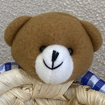 Cute Cartoon Bear Storage Basket Straw Storage Basket for Desktop Office Bedroom S V1294-YM3117220225911-0421