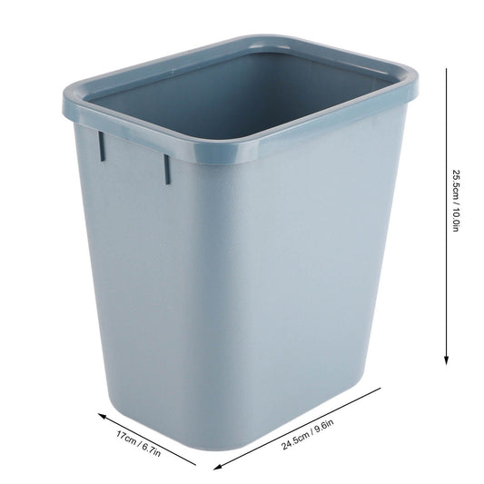 8L Rectangle Waste Bin Thicken Plastic Open Top Trash Can for Kitchen Bathroom Hotel Office Grey V1294-YM3117220226112-0421