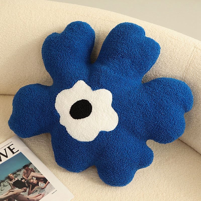 Hugging Pillow Flower Shaped Sponge Filling Soft Thick Decorative Throw Pillow for Sofa Blue V1294-YM3117220226312-0421