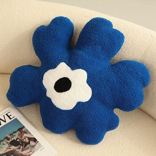 Hugging Pillow Flower Shaped Sponge Filling Soft Thick Decorative Throw Pillow for Sofa Blue V1294-YM3117220226312-0421