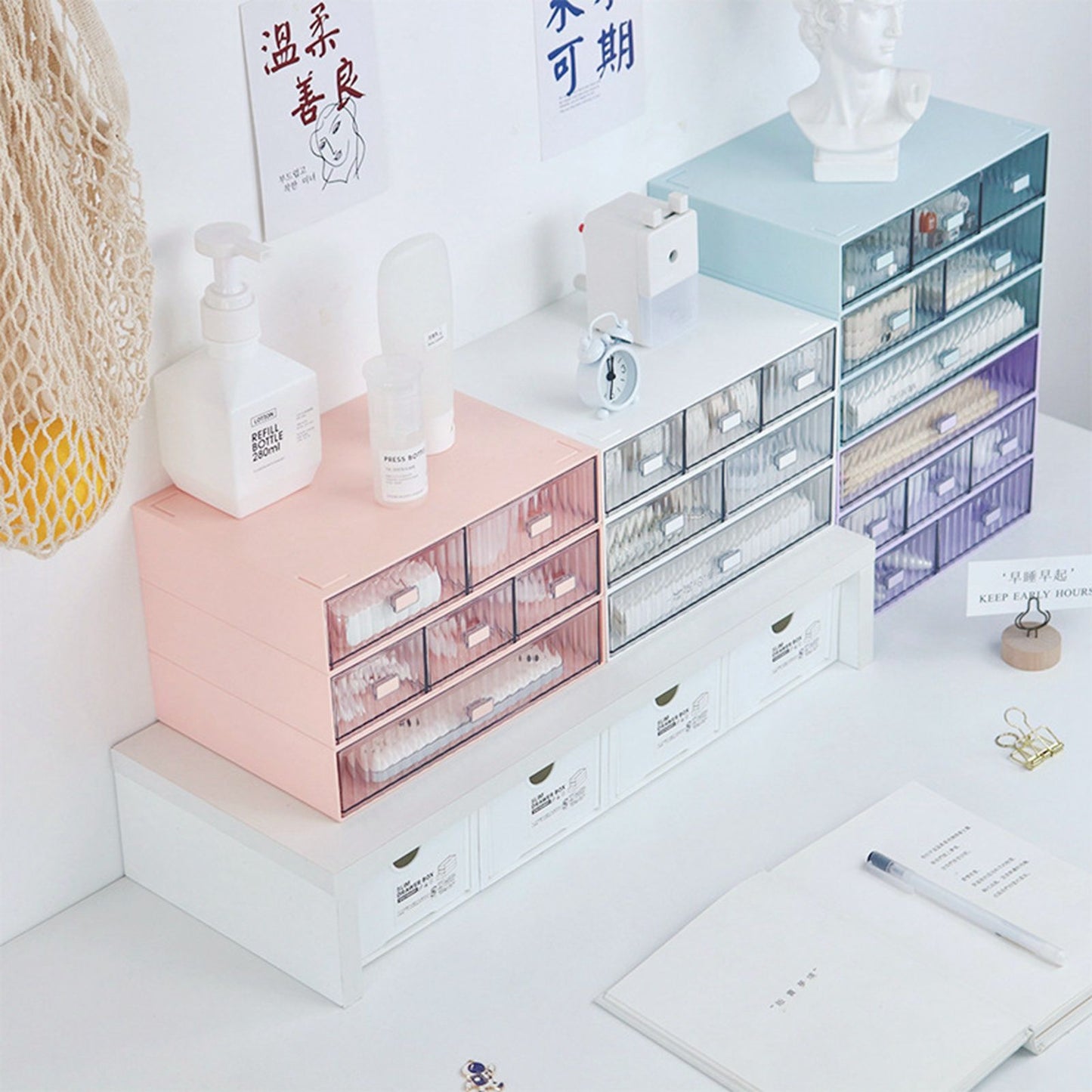 Desktop Drawer Organizer Waterproof Dustproof Plastic DIY Combination Multi Layer Stackable Drawer Storage V1294-YM3117220226416-0421