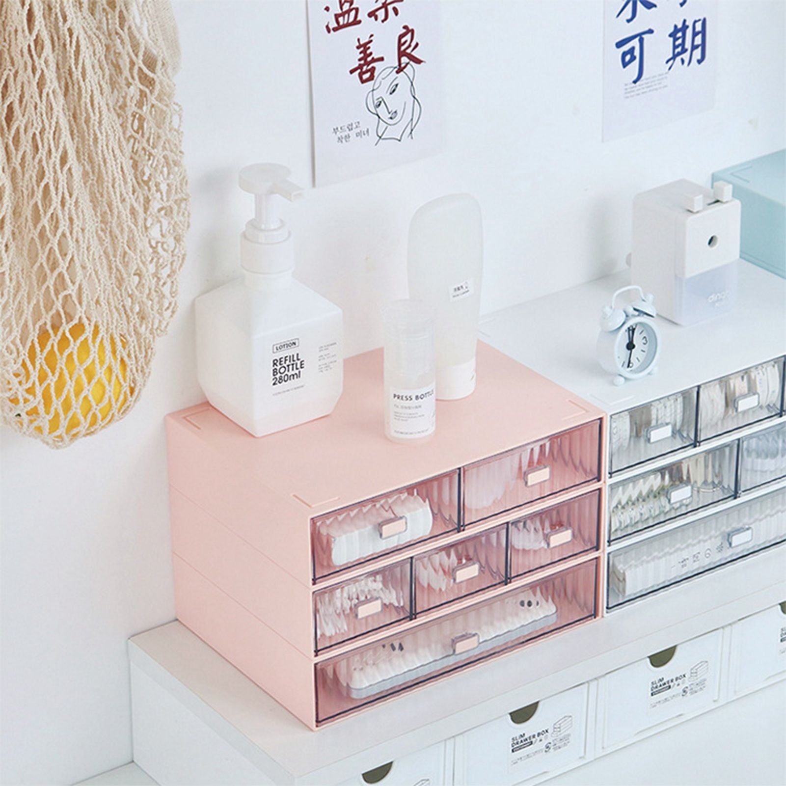 Desktop Drawer Organizer Waterproof Dustproof Plastic DIY Combination Multi Layer Stackable Drawer Storage V1294-YM3117220226420-0421