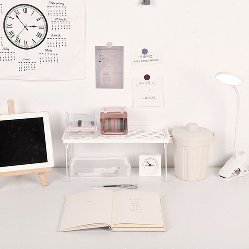 Dormitory Storage Shelf Strong PP Metal Foldable Design Simple Style Desktop Display Shelf for Home Dormitory V1294-YM3117220226711-0421