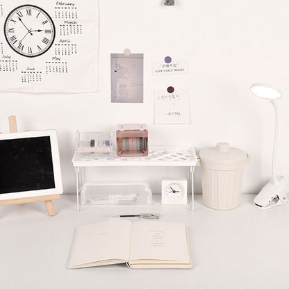 Dormitory Storage Shelf Strong PP Metal Foldable Design Simple Style Desktop Display Shelf for Home Dormitory V1294-YM3117220226711-0421
