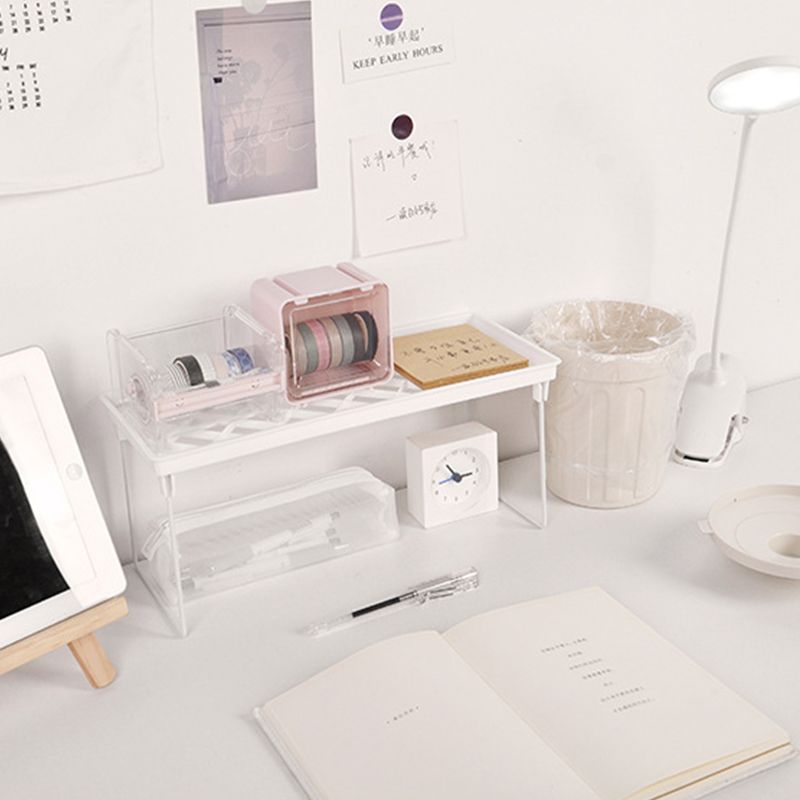 Dormitory Storage Shelf Strong PP Metal Foldable Design Simple Style Desktop Display Shelf for Home Dormitory V1294-YM3117220226711-0421